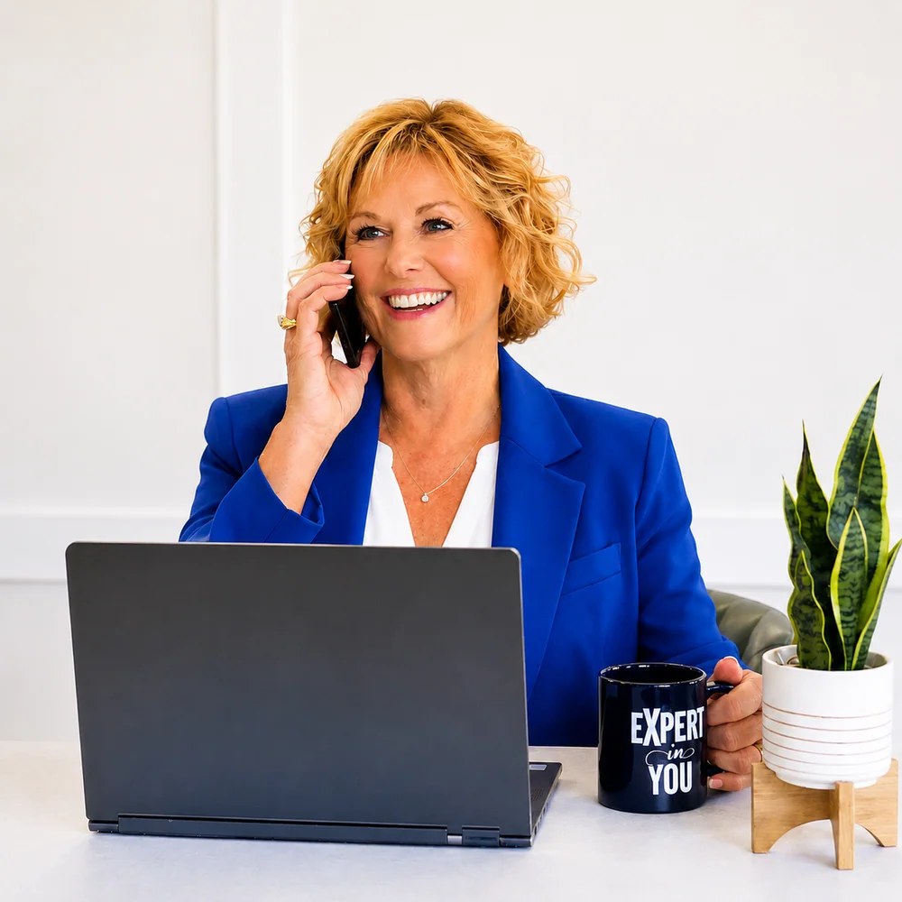 Ann Carden at her desk