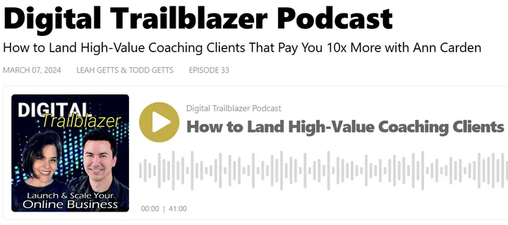 Featured Guest On: Digital Trailblazer with Leah Rae & Todd Getts